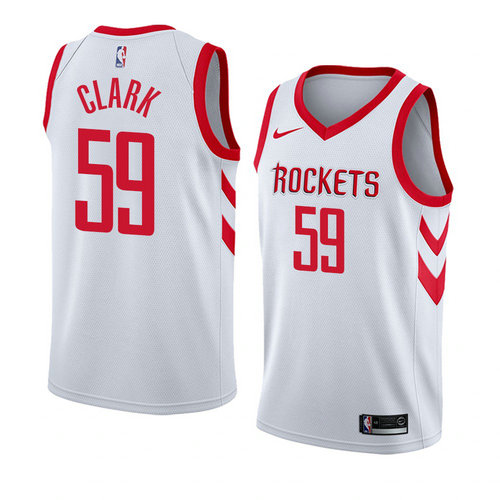 Camiseta Gary Clark 59 Houston Rockets Association 2018 Blanco Hombre