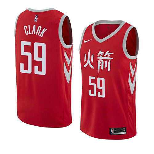 Camiseta Gary Clark 59 Houston Rockets Ciudad 2018 Rojo Hombre