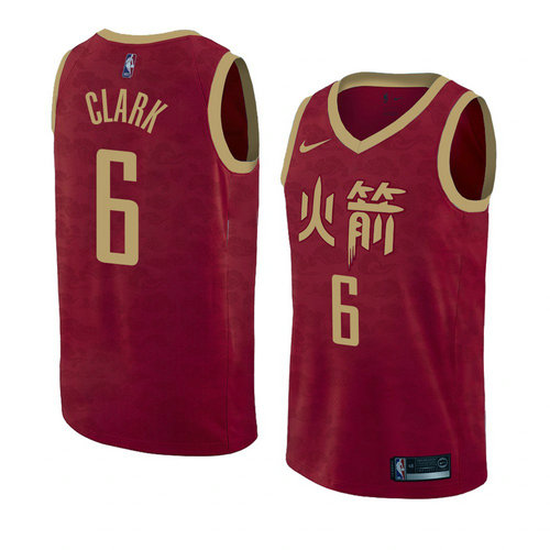 Camiseta Gary Clark 6 Houston Rockets Ciudad 2018-19 Rojo Hombre