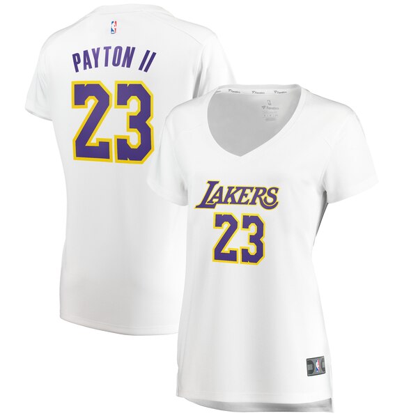 Camiseta Gary Payton 23 Los Angeles Lakers association edition Blanco Mujer