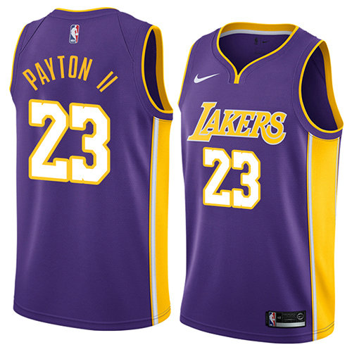 Camiseta Gary Payton II 23 Los Angeles Lakers Statement 2018 Púrpura Hombre