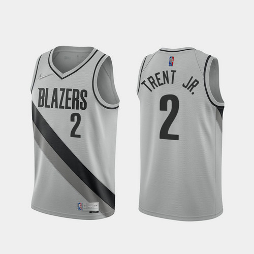 Camiseta Gary Trent Jr. 2 Portland Trail Blazers 2020-21 Earned Edition gris Hombre