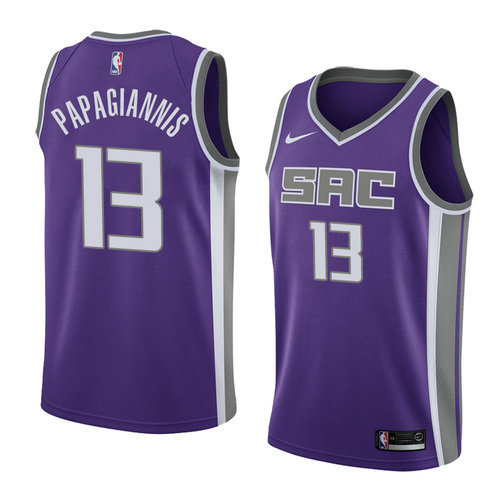 Camiseta Georgios Papagiannis 13 Sacramento Kings Icon 2018 Púrpura Hombre