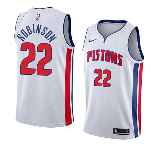 Camiseta Glenn Robinson III 22 Detroit Pistons Association 2018 Blanco Hombre