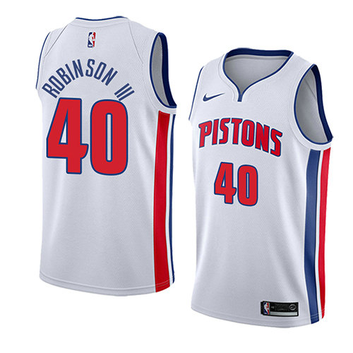 Camiseta Glenn Robinson III 40 Detroit Pistons Association 2018 Blanco Hombre