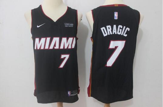 Camiseta Goran Dragic 7 Miami Heat Baloncesto Negro Hombre