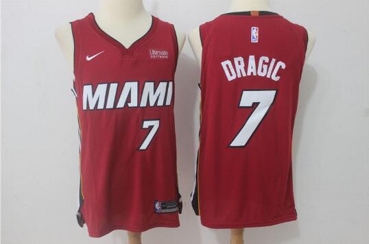 Camiseta Goran Dragic 7 Miami Heat Baloncesto rojo Hombre
