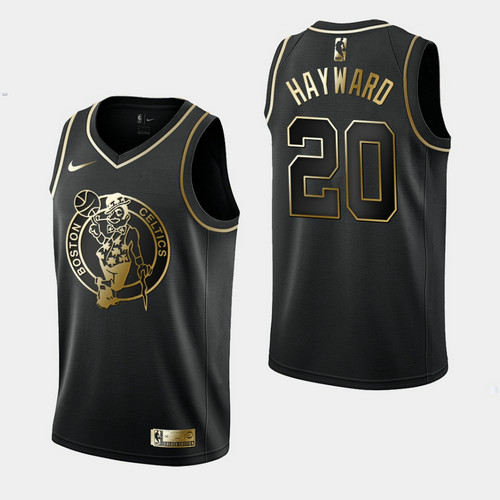 Camiseta Gordon Hayward 20 Boston Celtics Golden Edition Negro Hombre