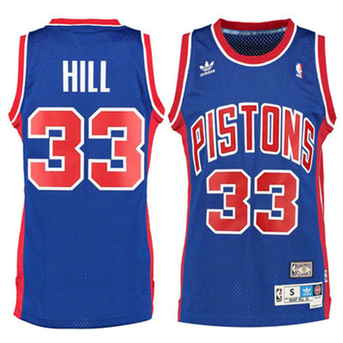 Camiseta Grant Hill 33 Detroit Pistons Retro Azul Hombre