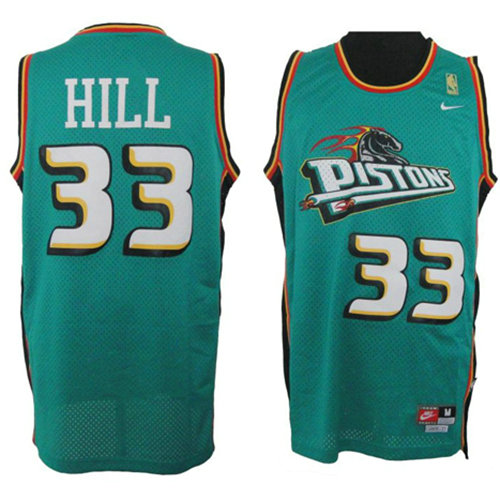 Camiseta Grant Hill 33 Detroit Pistons Retro Verde Hombre