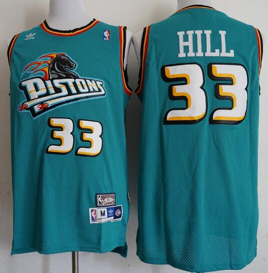 Camiseta Grant Hill 33 Detroit Pistons Verde Hombre