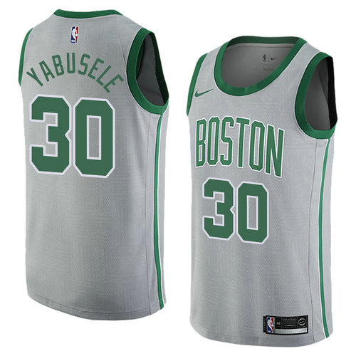 Camiseta Guerschon Yabusele 30 Boston Celtics Ciudad 2018 Gris Hombre