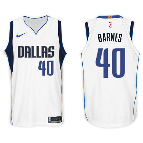 Camiseta Harrison Barnes 40 Dallas Mavericks 2017-18 Blanco Hombre