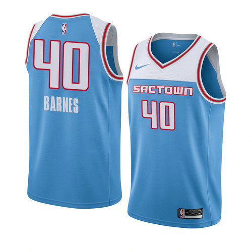 Camiseta Harrison Barnes 40 Sacramento Kings Ciudad 2018-19 Azul Hombre