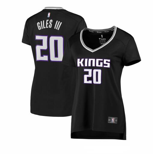 Camiseta Harry Giles III 20 Sacramento Kings statement edition Negro Mujer