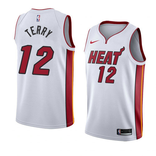 Camiseta Heat Emanuel Terry 12 Miami Heat Association 2018 Blanco Hombre