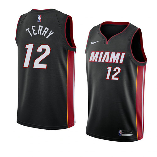 Camiseta Heat Emanuel Terry 12 Miami Heat Icon 2018 Negro Hombre