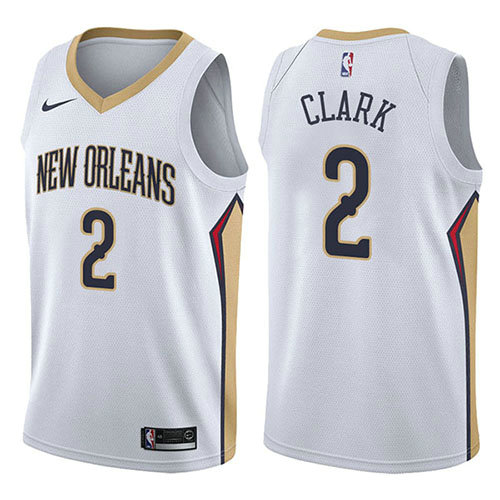Camiseta Ian Clark 2 New Orleans Pelicans Association 2017-18 Blanco Hombre