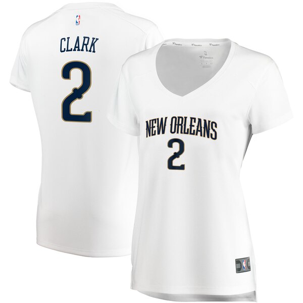 Camiseta Ian Clark 2 New Orleans Pelicans association edition Blanco Mujer