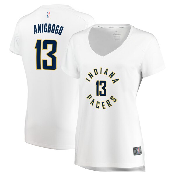 Camiseta Ike Anigbogu 13 Indiana Pacers association edition Blanco Mujer