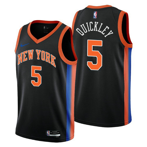 Camiseta Immanuel Quickley 5 New York Knicks 2022-2023 City Edition negro Hombre