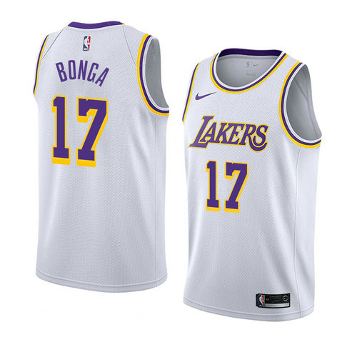 Camiseta Isaac Bonga 17 Los Angeles Lakers Association 2018-19 Blanco Hombre