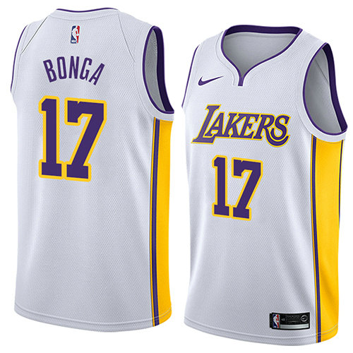 Camiseta Isaac Bonga 17 Los Angeles Lakers Association 2018 Blanco Hombre
