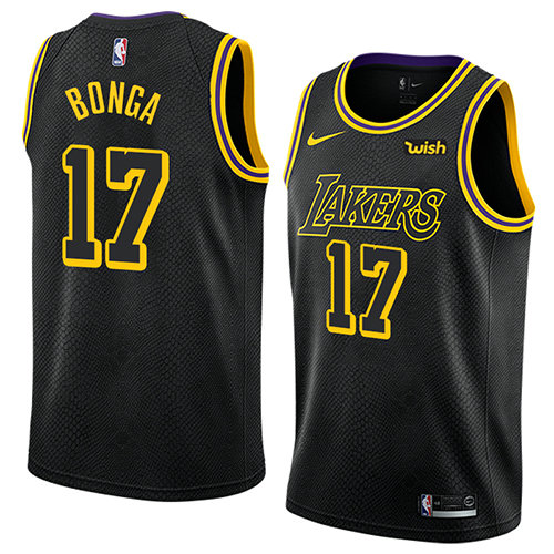 Camiseta Isaac Bonga 17 Los Angeles Lakers Ciudad 2017-18 Negro Hombre