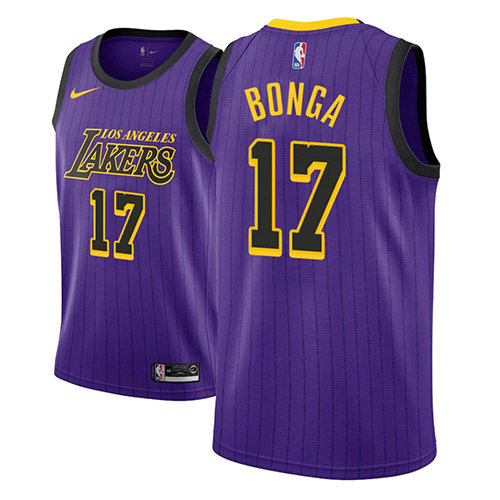 Camiseta Isaac Bonga 17 Los Angeles Lakers Ciudad 2018 Púrpura Hombre