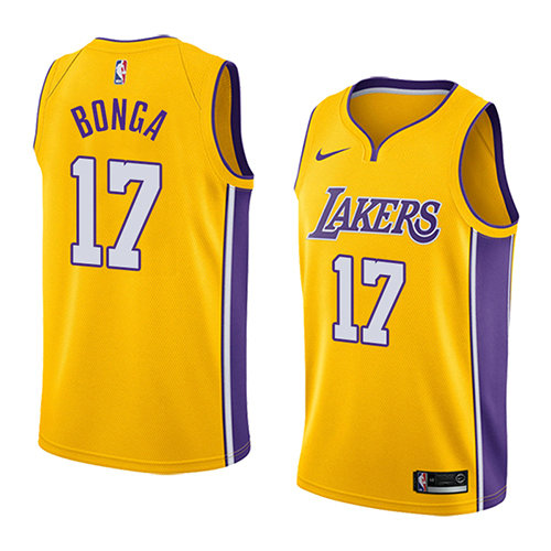 Camiseta Isaac Bonga 17 Los Angeles Lakers Icon 2018 Amarillo Hombre