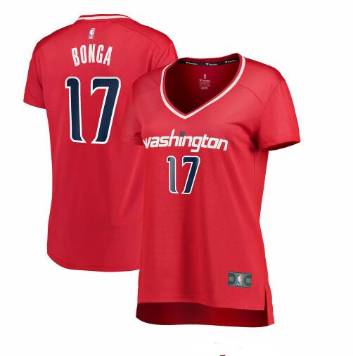 Camiseta Isaac Bonga 17 Washington Wizards icon edition Rojo Mujer