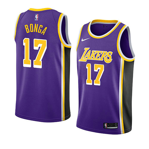 Camiseta Isaac Bongajersey 17 Los Angeles Lakers Statement 2018 Púrpura Hombre