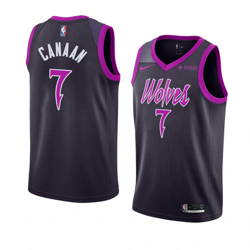 Camiseta Isaiah Canaan 7 Minnesota Timberwolves Ciudad 2018-19 Púrpura Hombre