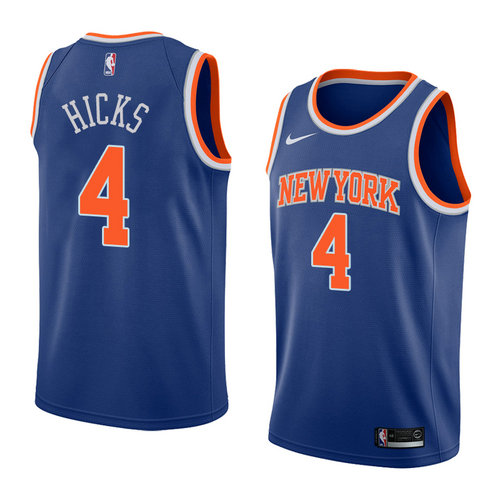 Camiseta Isaiah Hicks 4 New York Knicks Icon 2018 Azul Hombre