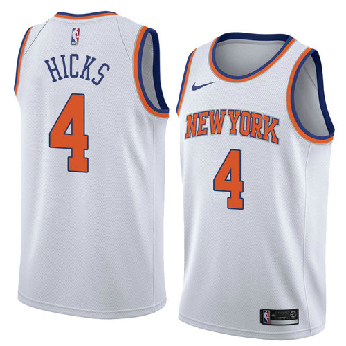Camiseta Isaiah Hicks 4 New York Knicks Statement 2018 Blanco Hombre
