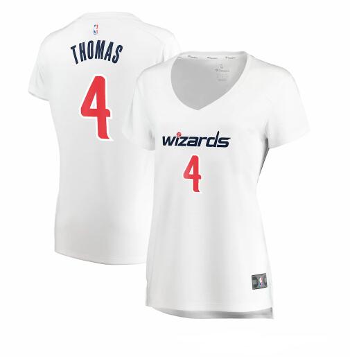 Camiseta Isaiah Thomas 4 Washington Wizards association edition Blanco Mujer