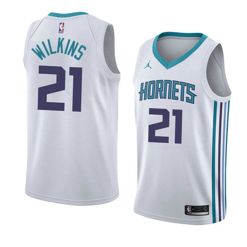 Camiseta Isaiah Wilkins 21 Charlotte Hornets Association 2018 Blanco Hombre