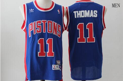 Camiseta Isiah Thomas 11 Detroit Pistons Baloncesto Azul Hombre