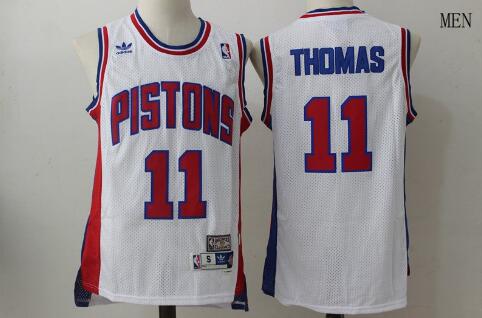 Camiseta Isiah Thomas 11 Detroit Pistons Baloncesto blanco Hombre