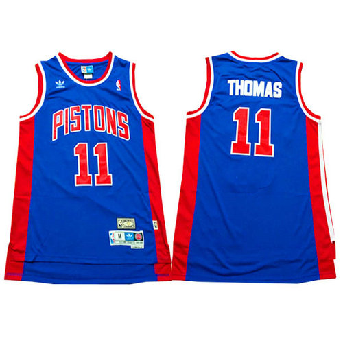 Camiseta Isiah Thomas 11 Detroit Pistons retro azul Hombre