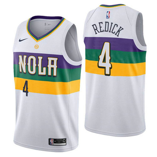 Camiseta J.J. Redick 4 New Orleans Pelicans ciudad 2019 blanca Hombre