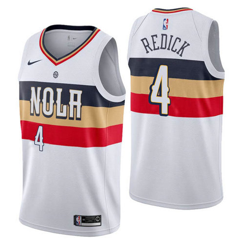 Camiseta J.J. Redick 4 New Orleans Pelicans earned 2019 blanca Hombre