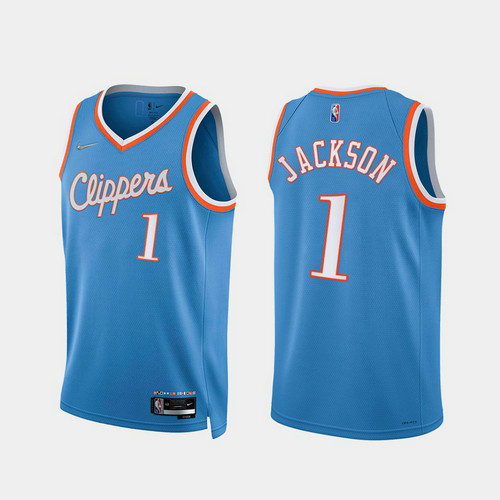 Camiseta JACKSON 1 Los Angeles Clippers 2022 75 aniversario edición de la ciudad Azul Hombre