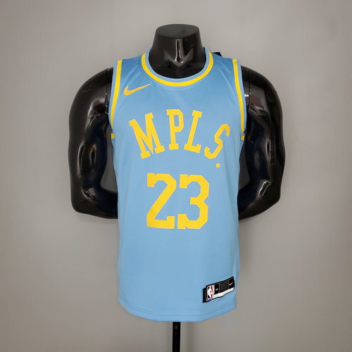 Camiseta JAMES 23 Los Angeles Lakers Edición Minneapolis 2021 Azul Hombre