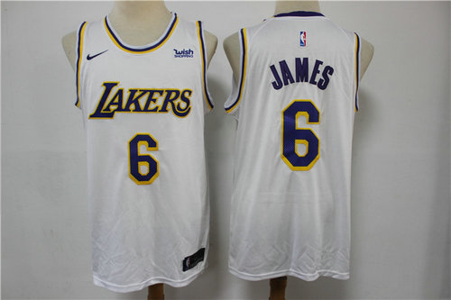 Camiseta JAMES 6 Los Angeles Lakers Edición de fans blanco Hombre