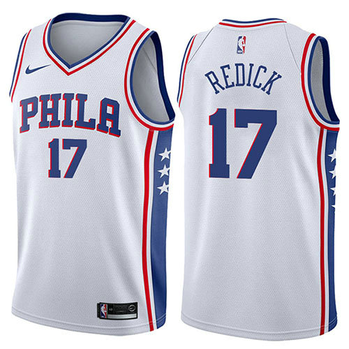 Camiseta JJ Redick 17 Philadelphia 76ers Swingman Association 2017-18 Blanco Hombre