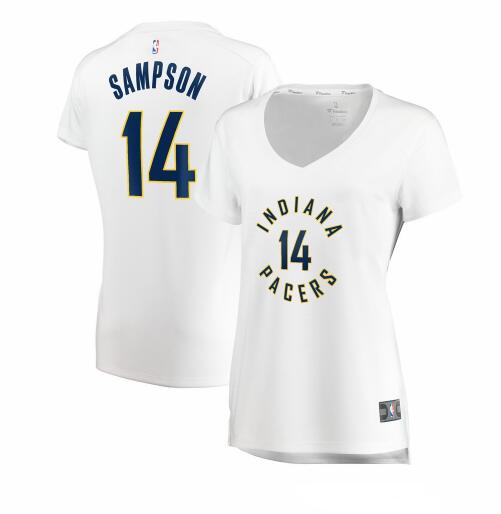 Camiseta JaKarr Sampson 14 Indiana Pacers association edition Blanco Mujer