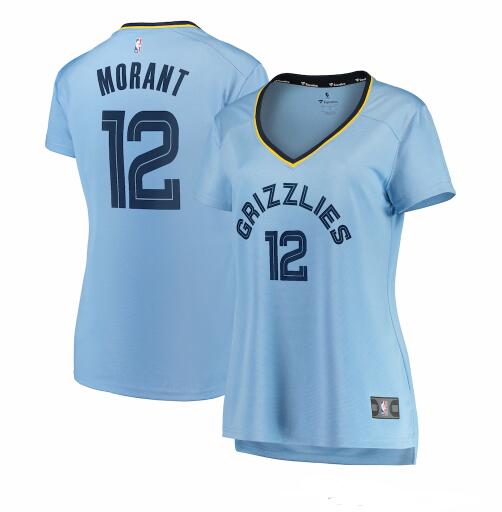 Camiseta Ja Morant 12 Memphis Grizzlies 2019-2020 statement edition Azul Mujer