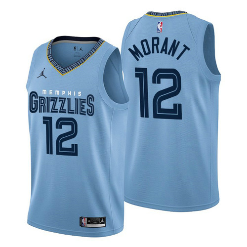 Camiseta Ja Morant 12 Memphis Grizzlies 2022-2023 Statement Edition azul Hombre