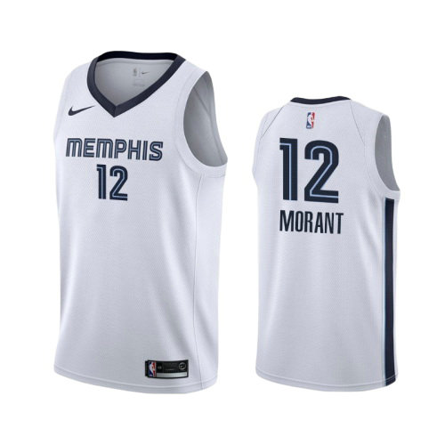 Camiseta Ja Morant 12 Memphis Grizzlies Association 2019-20 Blanco Hombre